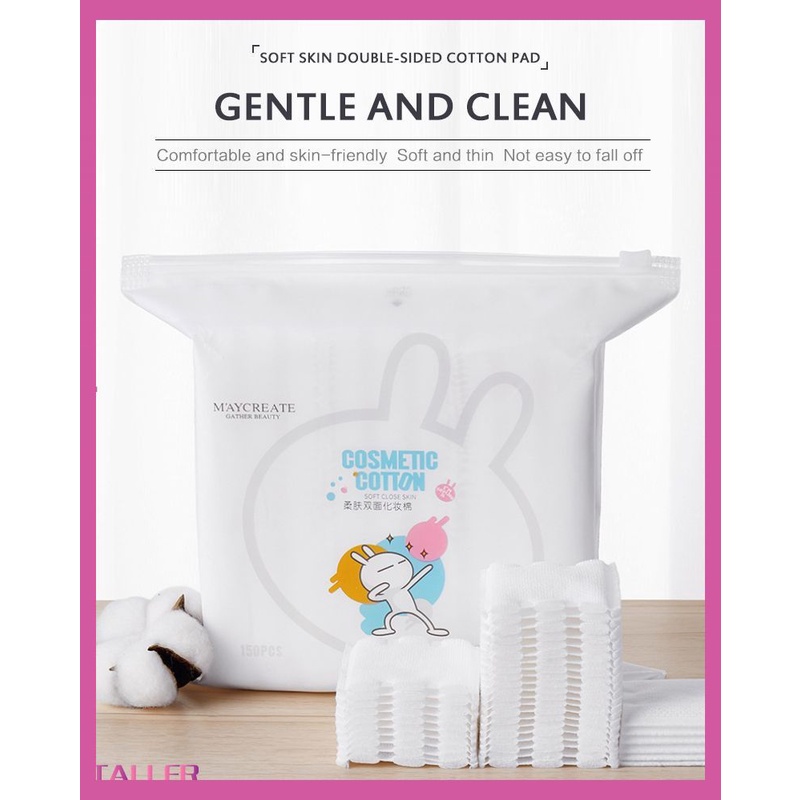 Túi 130 miếng bông tẩy trang bằng cotton 3 lớp
