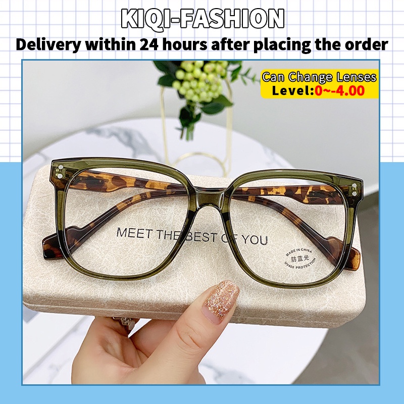 (KIQI-FASHION) COD Kính Gọng Vuông Chống Tia Bức Xạ Thời Trang Cho Nam Nữ