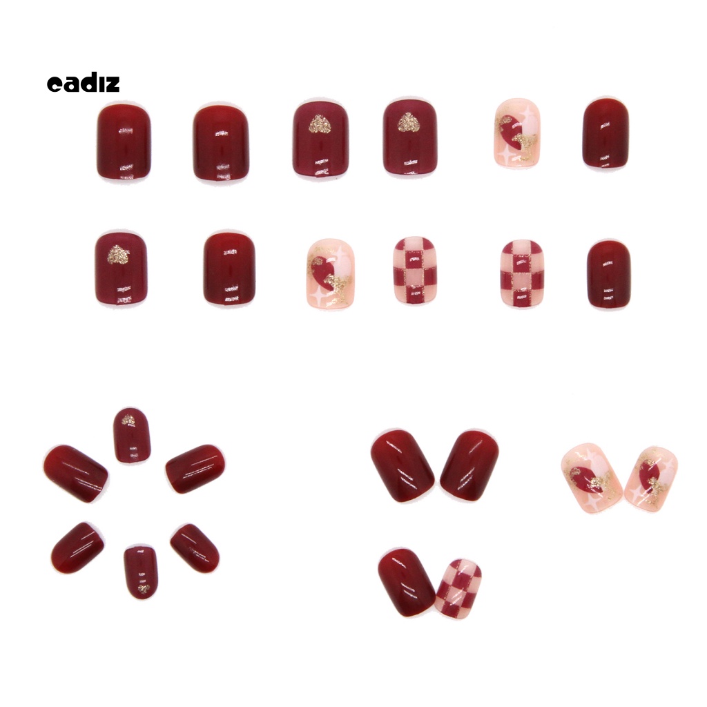 1 Bộ Móng Tay Giả Hình Trái Tim DIY