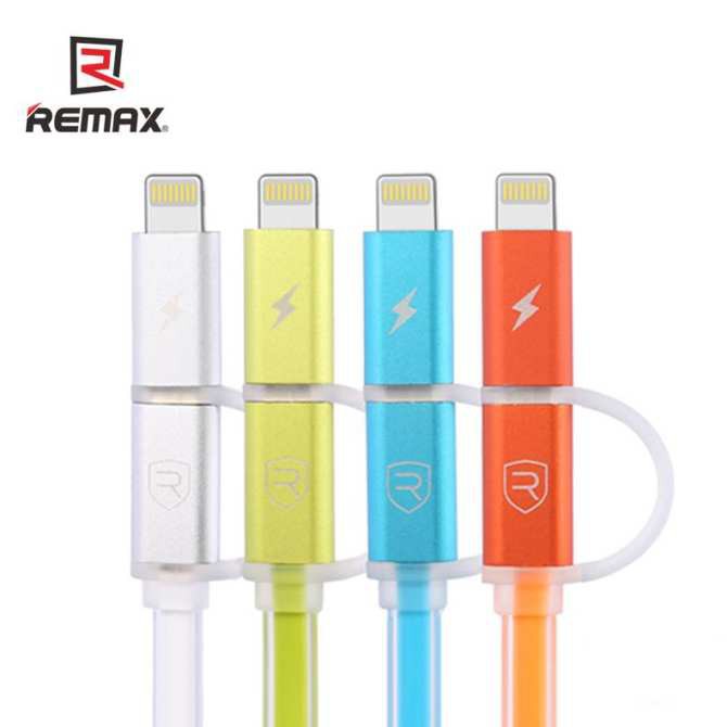 Cáp sạc đa năng 2 trong 1 Remax Aurora RC-020T tốc độ cao - Cho iphone,ipad,samsung,oppo....