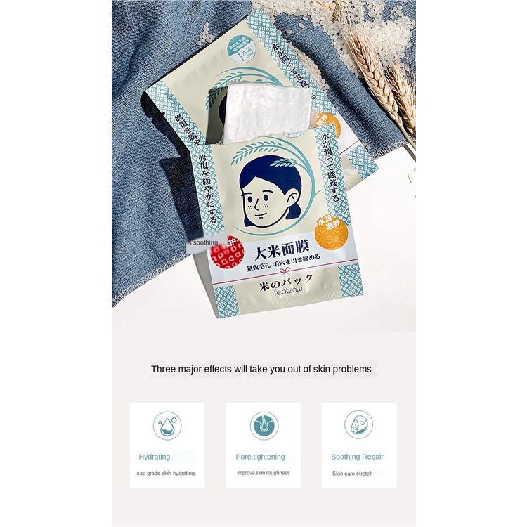(Hàng Mới Về) Mặt Nạ Tinh Chất Gạo Tự Nhiên Dưỡng Ẩm Khóa Nước Se Khít Lỗ Chân Lông | BigBuy360 - bigbuy360.vn
