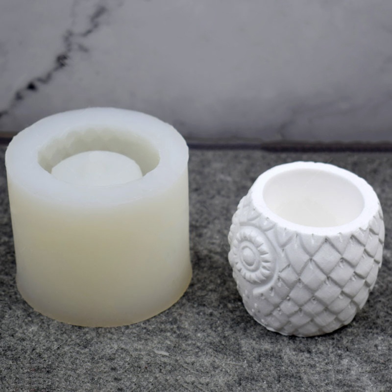 Khuôn silicon làm chậu hoa/ cây cảnh hình chim cú độc đáo siêu bền tiện dụng DIY