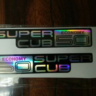 Bộ tem dán Super Cub crôm bóng
