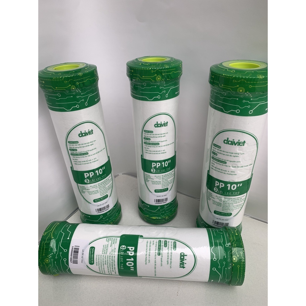 [Chính hãng] lõi số 3 Đại Việt, Daikiosan, Makano PP 10'' 1Mcr, Sử dụng thay thế cho các dòng máy RO thông dụng
