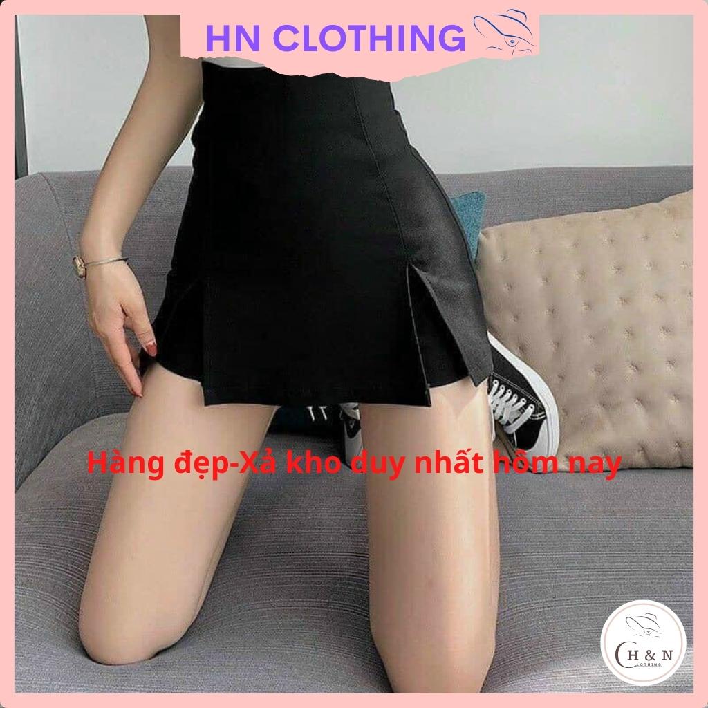 Chân váy ngắn chữ a xẻ tà đùi trước màu đen thiết kế công sở HN Clothing | WebRaoVat - webraovat.net.vn