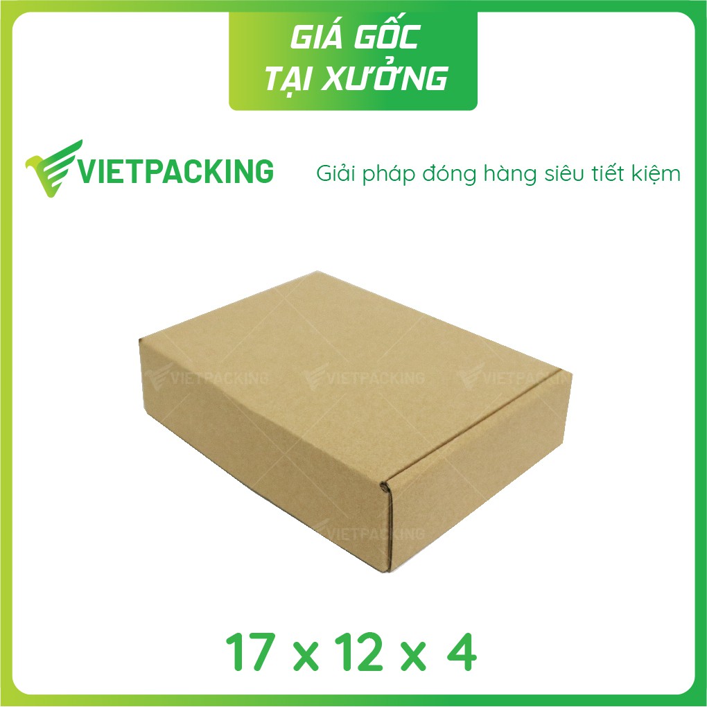 17x12x4 - 50 hộp carton nắp gài đựng dâu 250g có lỗ V260