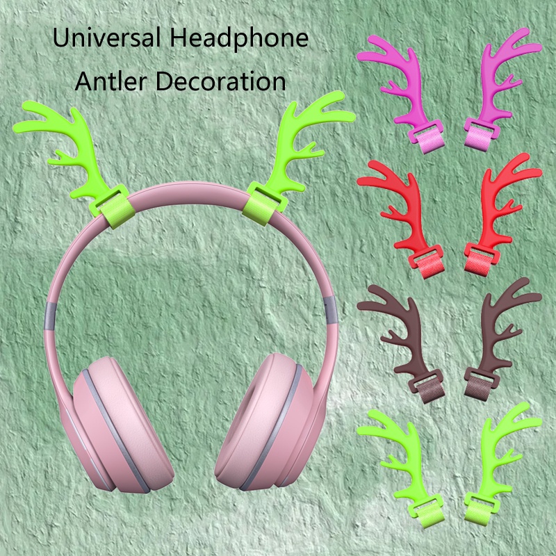 Phụ Kiện Trang Trí Tai Nghe Hình Gạc Hươu Dễ Thương