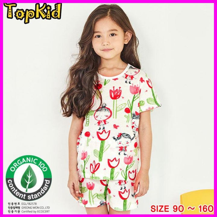 Bộ đồ COTTON giấy cao cấp,bé gái TuyLip - Unifriend Hàn Quốc -bộ cộc tay mùa hè,  từ 10- 60kg, Topkid_vietnam