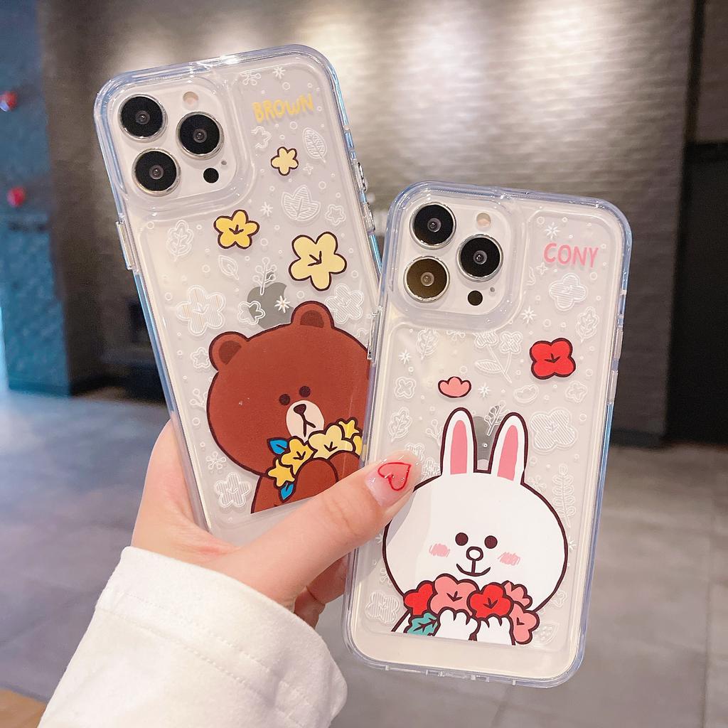 Ốp Điện Thoại Acrylic In Hình Gấu Nâu Cony Cho IPhone 13Promax 12 11 X Xs Max XR