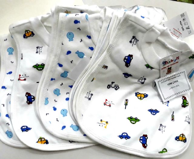 Yếm ăn dặm 2 lớp cotton cho bé
