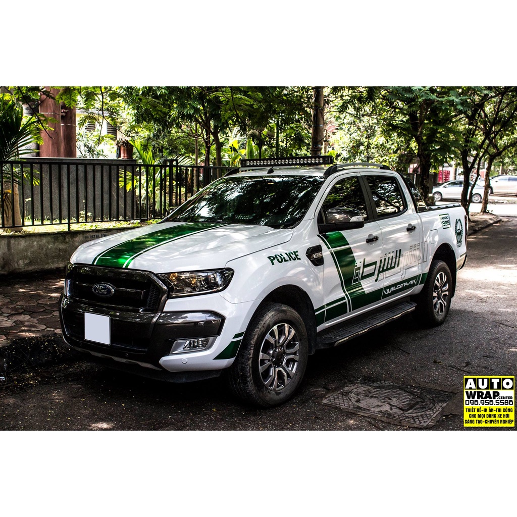 Tem họa tiết xe Ranger Police Dubai - Tem họa tiết ô tô Ford, tem dán sườn xe thể thao