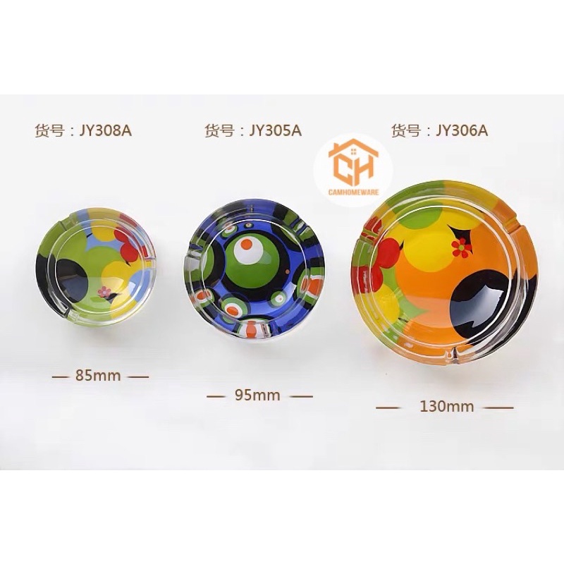 Gạt Tàn Thủy Tinh Cao Cấp Sang Trọng, Gạt Tàn Thủy Tinh 3D hình Vuông, Tròn