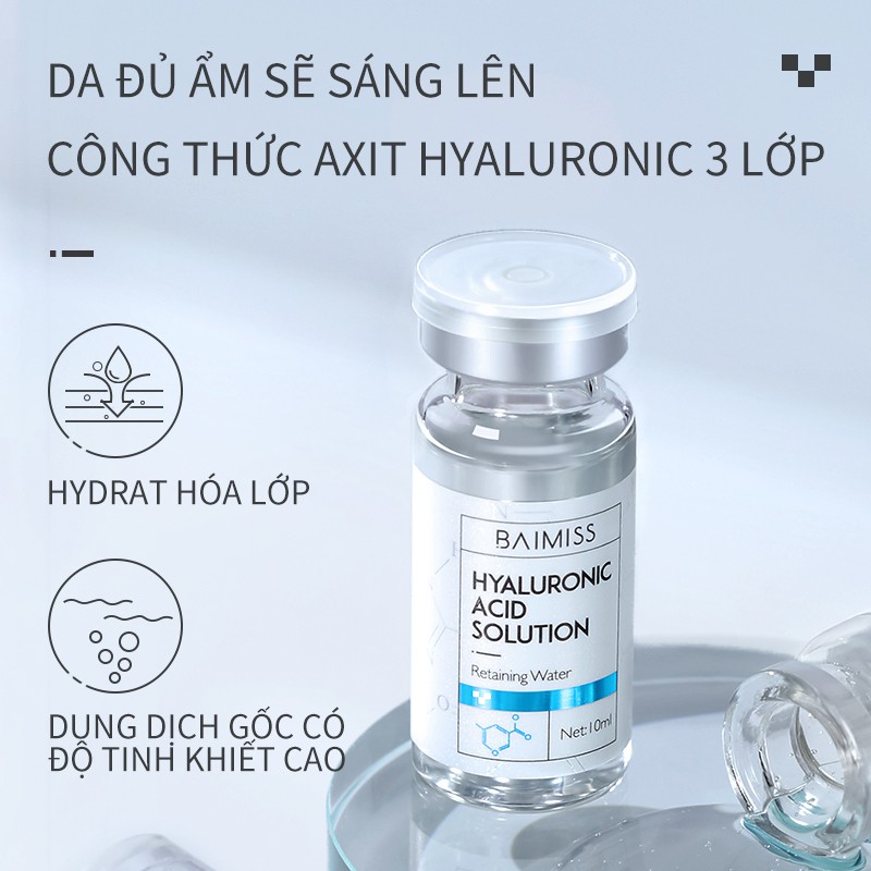 Dung Dịch Tinh Chất Gốc Axit Hyaluronic BAIMISS 10ML Dưỡng Ẩm Làm Sáng Da Mặt