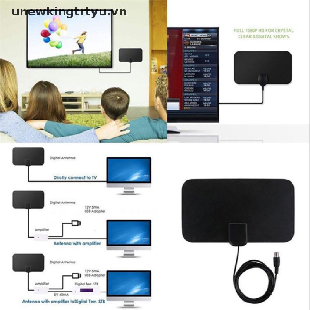 Ăng Ten Kỹ Thuật Số Trong Nhà UNE 1080P HD HDTV DVB-T DVB-T2 VHF UHF