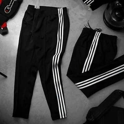 Quần dài thể thao nam, quần nỉ kẻ sọc trẻ trung co giãn thoải mái