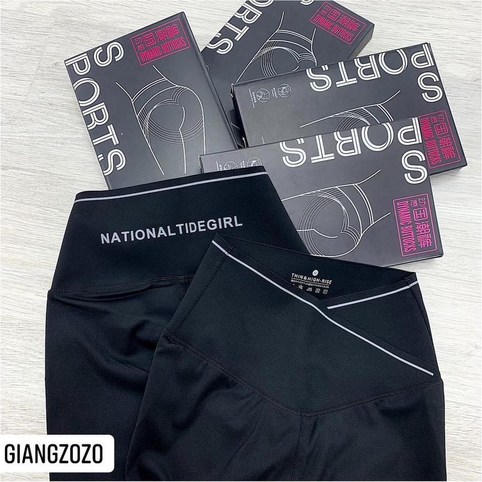 Quần Legging nữ cạp vạt chéo co dãn lưng cao
