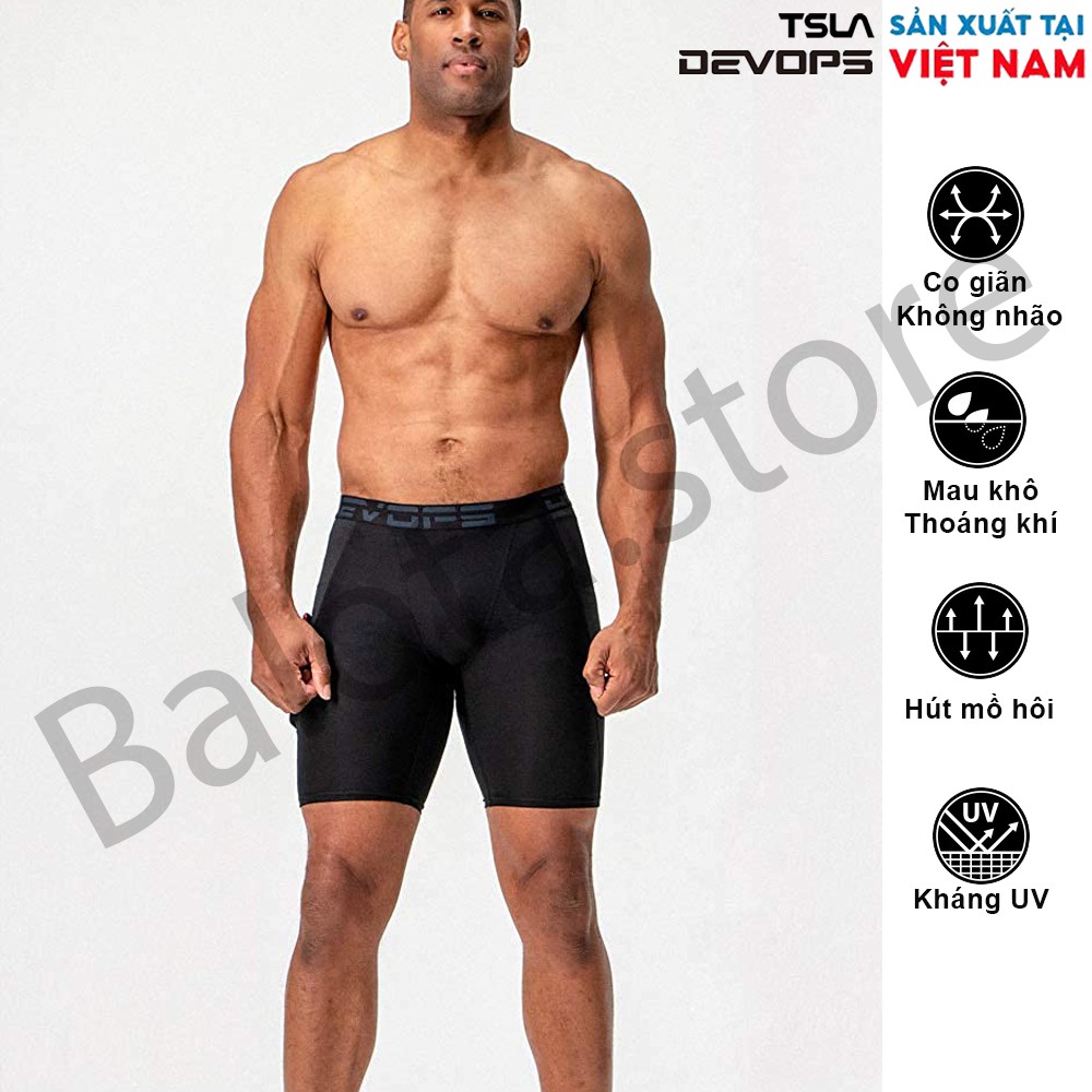 Quần legging nam Devops ngắn có túi phù hợp cho các môn chạy bộ, đạp xe, tập tạ, yoga, gym fitness và đá bóng… | BigBuy360 - bigbuy360.vn