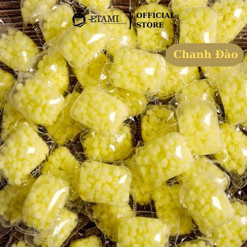 Hạt giặt xả ETAMI giặt chăn ga gối hương Chanh Đào 1 gói 5gr