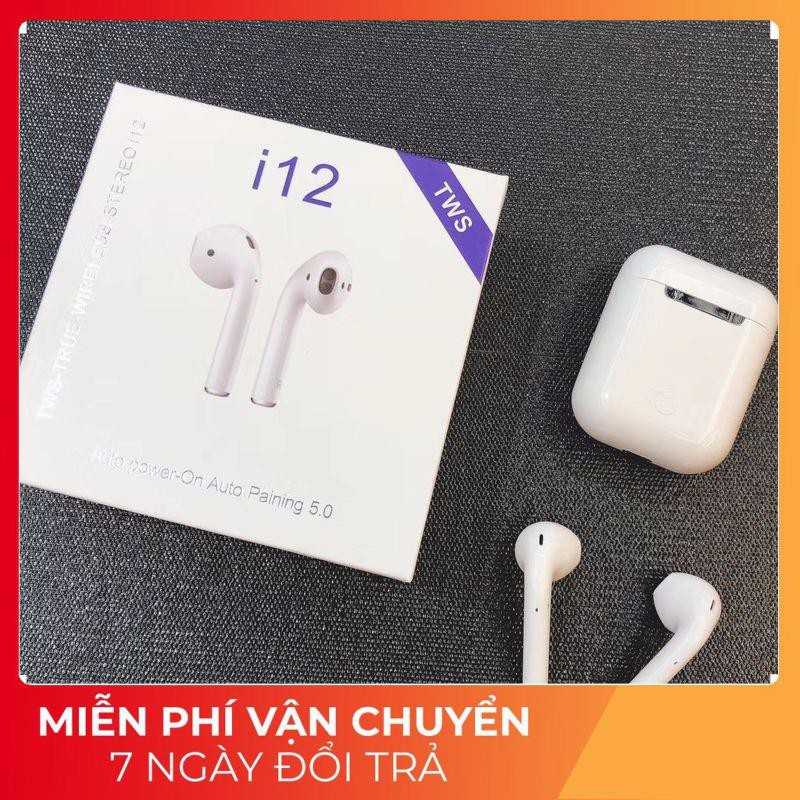 Tai nghe bluetooth không dây i12TWS Cảm biến vân tay thế hệ mới.Bluetooth 5.0 - i12TWS