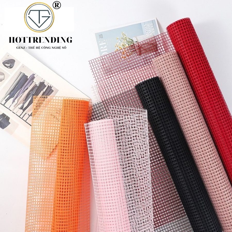 Lưới Voan Sợi Mắt Vuông Đẹp Hàn Quốc Cuộn 50cm x 4,5m Gói Hoa Bó Hoa Sang Chảnh