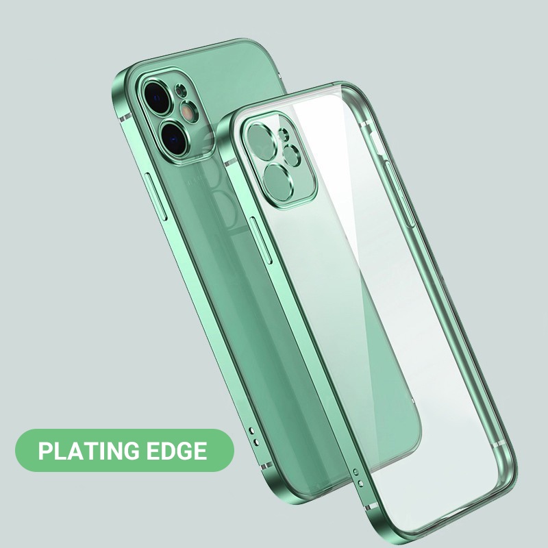 Ốp điện thoại silicon mềm màu trong suốt viền màu cho IPhone 11 Pro Max X Xs Max Xr 7