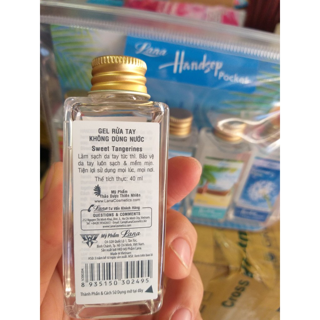 Combo 5 chai Gel rửa tay Lana Handsep Pocket Sweet Tangerines