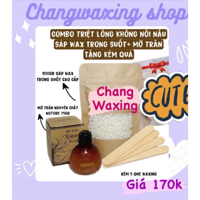 COMBO 100GR SÁP WAX LÔNG BEANS VÀ MỠ TRĂN NSTORE