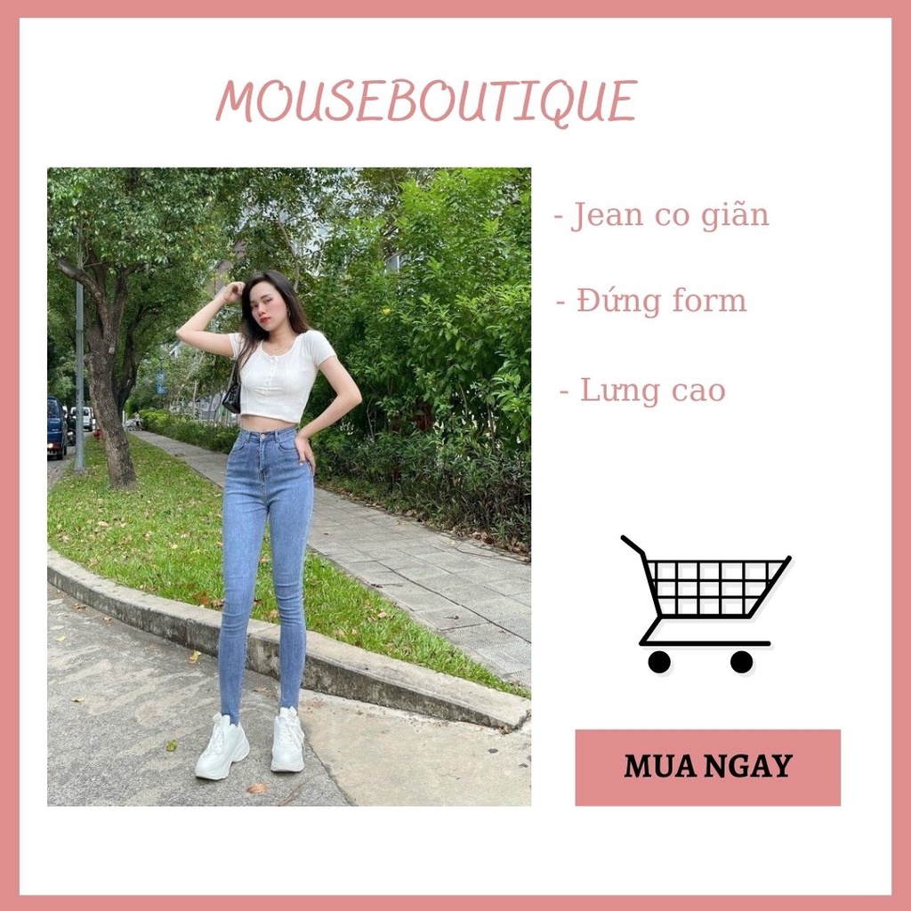 Quần jean nữ lưng cao ôm trơn lên dáng đẹp