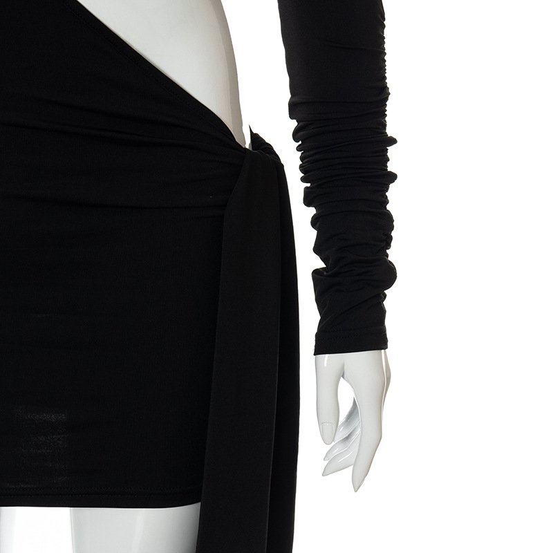 DUNEA Đầm Tay Dài Phối Ruy Băng Thiết Kế Độc Đáo Quyến Rũ Cho Nữ