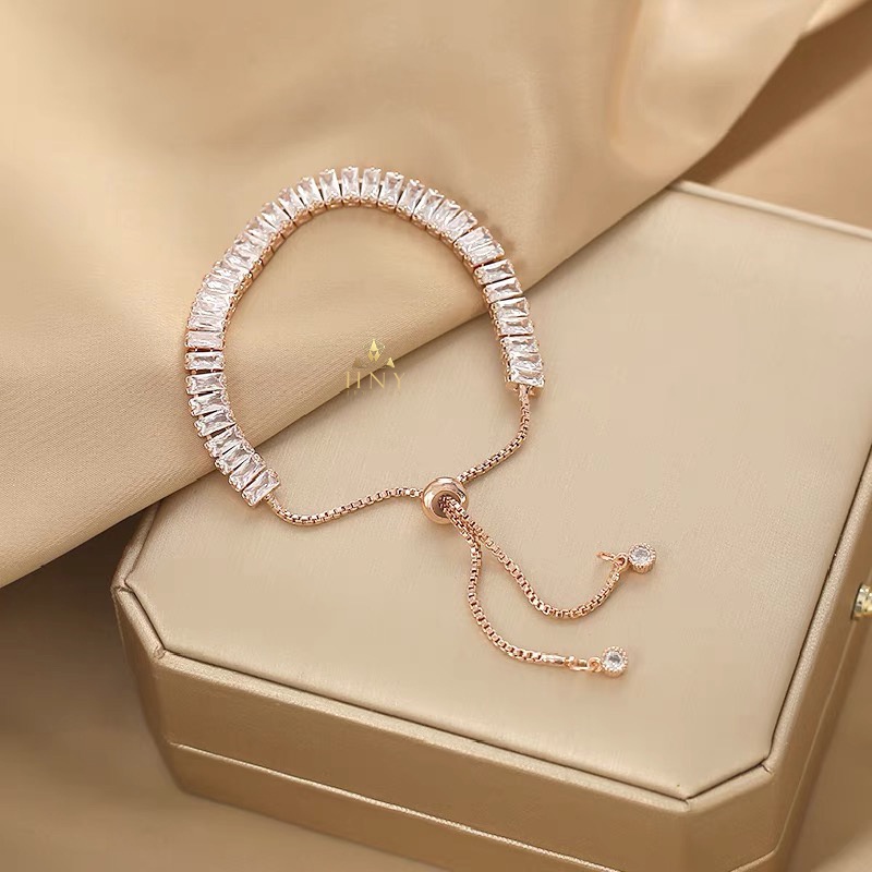 Lắc tay nữ, vòng tay dây rút đính đá phong cách Hàn Quốc HNYJewelry LT05
