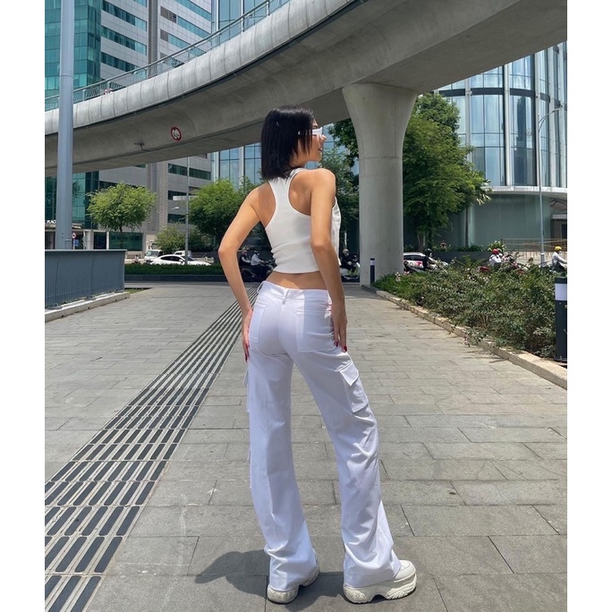 LESOVUR | Bodysuit cutout eo & quần Cargo