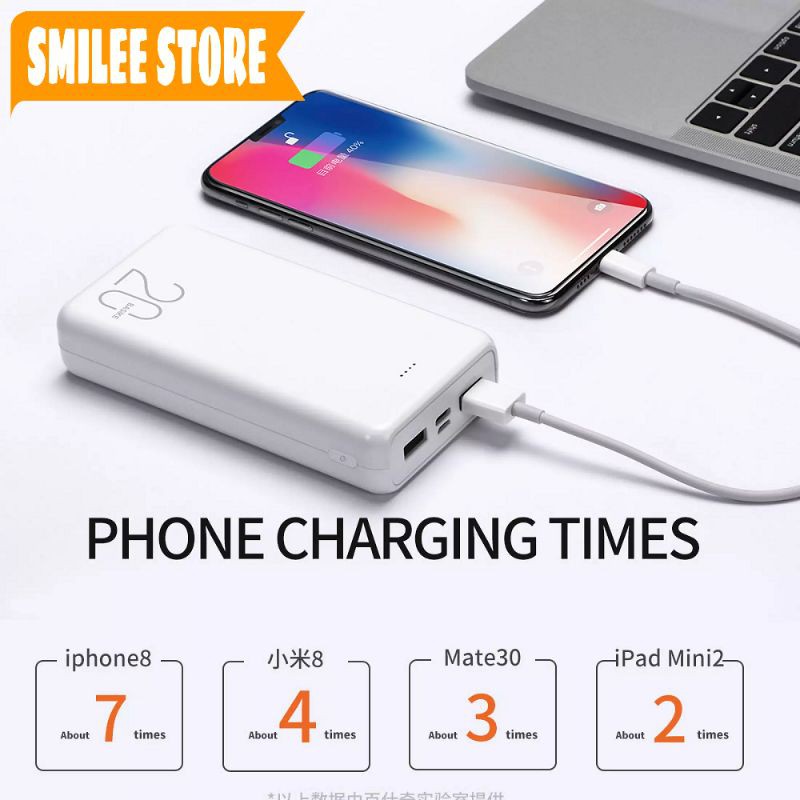 [HOT DEAL] SẠC DỰ PHÒNG BASIKE PT62 20000MAH CHO IPHONE, SAMSUNG, XIAOMI, OPPO, VSMART CÓ MÀN HÌNH ĐIỆN TỬ | SẠC NHANH