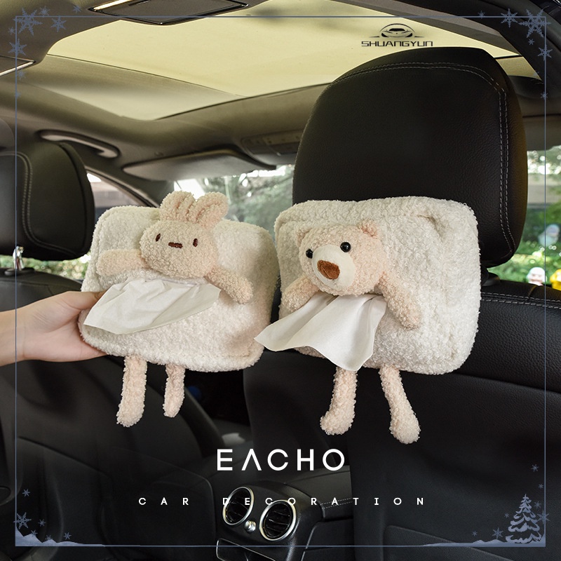Hộp Đựng Khăn Giấy Hình Búp Bê Dễ Thương Treo Xe Hơi