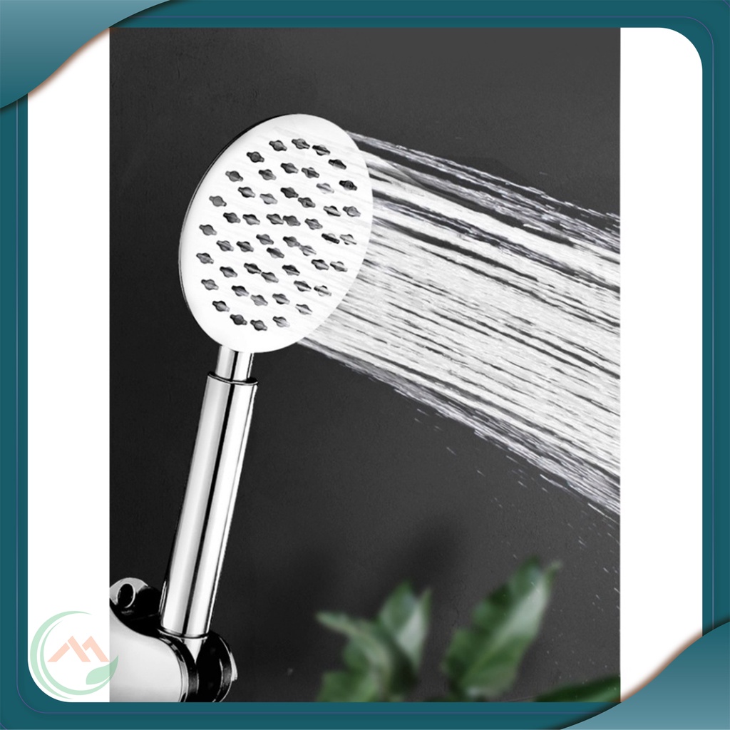 Bộ tay sen tắm inox 304 mờ tròn mỏng an toàn, dễ sử dụng, giá rẻ, đủ bộ tay sen+dây+gác cài - QM063
