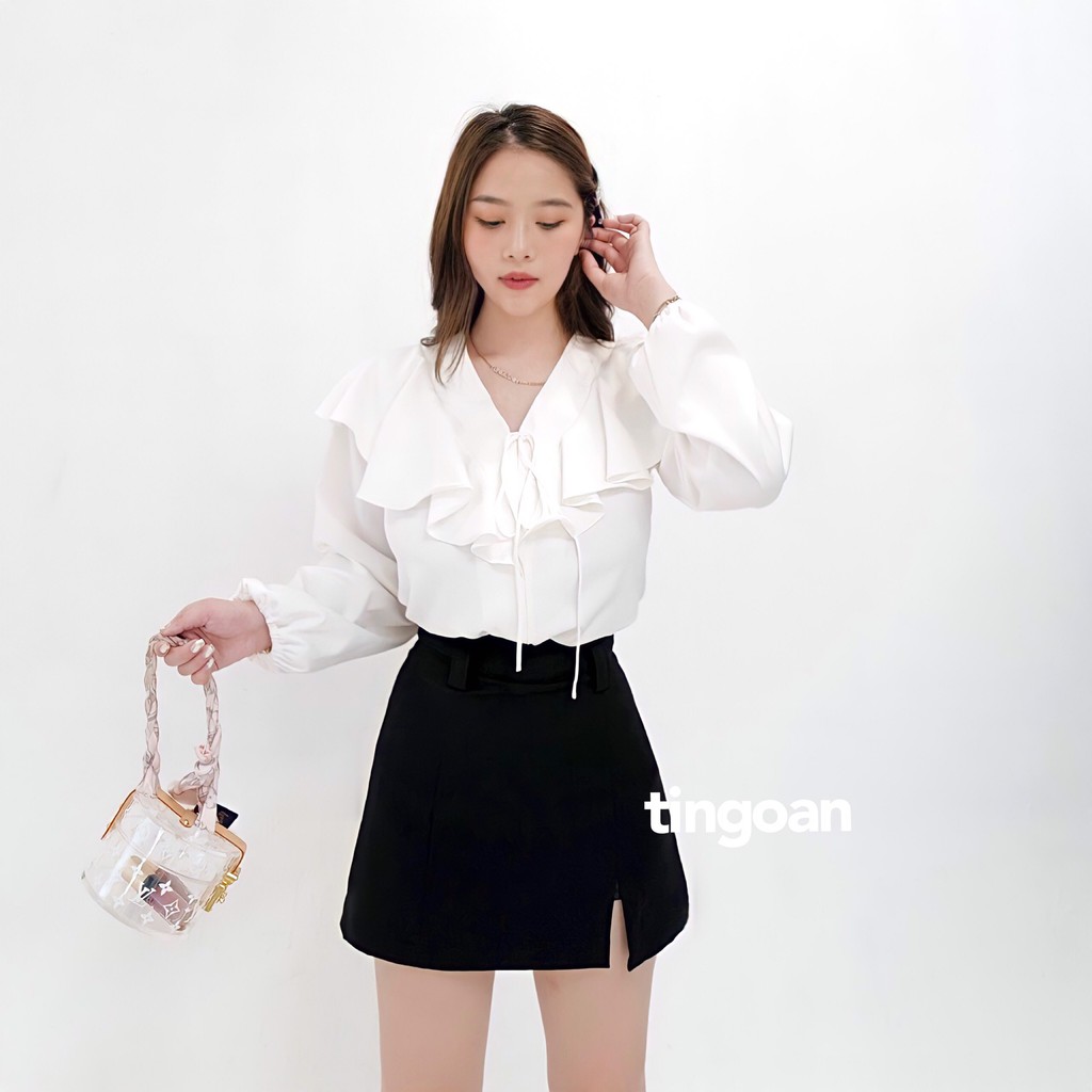 [Mã WABRTN02 giảm 10% ]Chân váy ngắn cạp cao xẻ váy tingoan CAREY SKIRT (có quần trong)