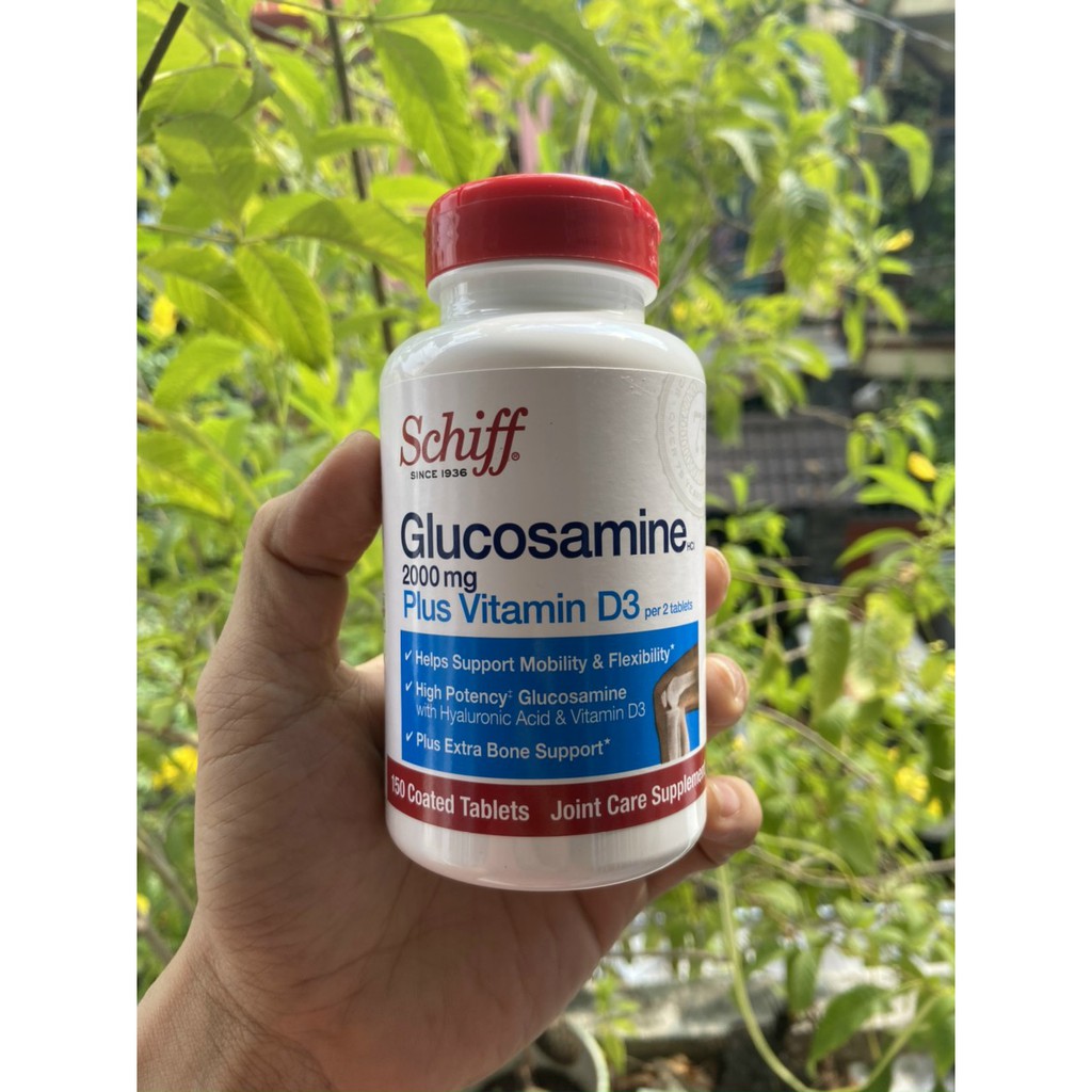 Hỗ trợ xương khớp Schiff Glucosamine 2000mg Plus Vitamin D3 150 Viên của Mỹ