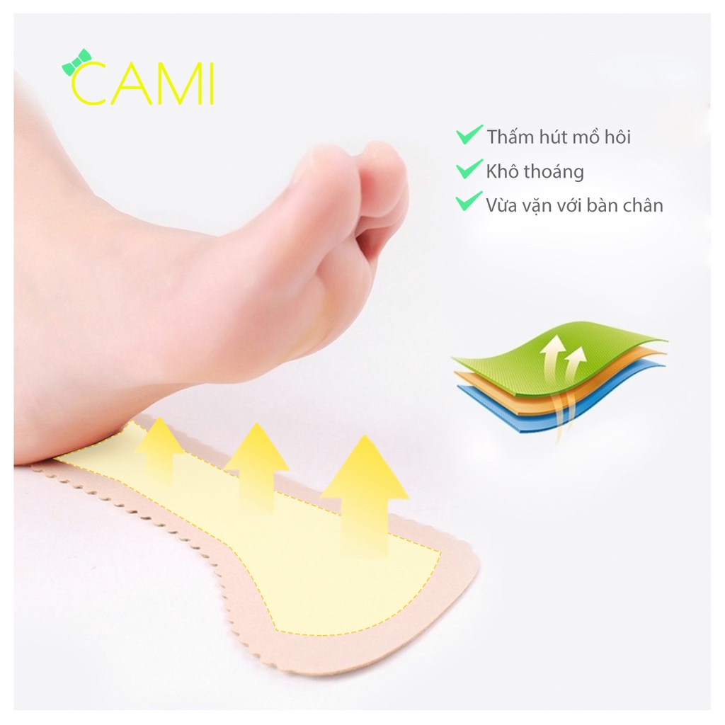 Lót giày sandal, cao gót thấm hút mồ hôi cực tốt, chống trượt, êm chân dành cho nữ - Cami - CMPK273
