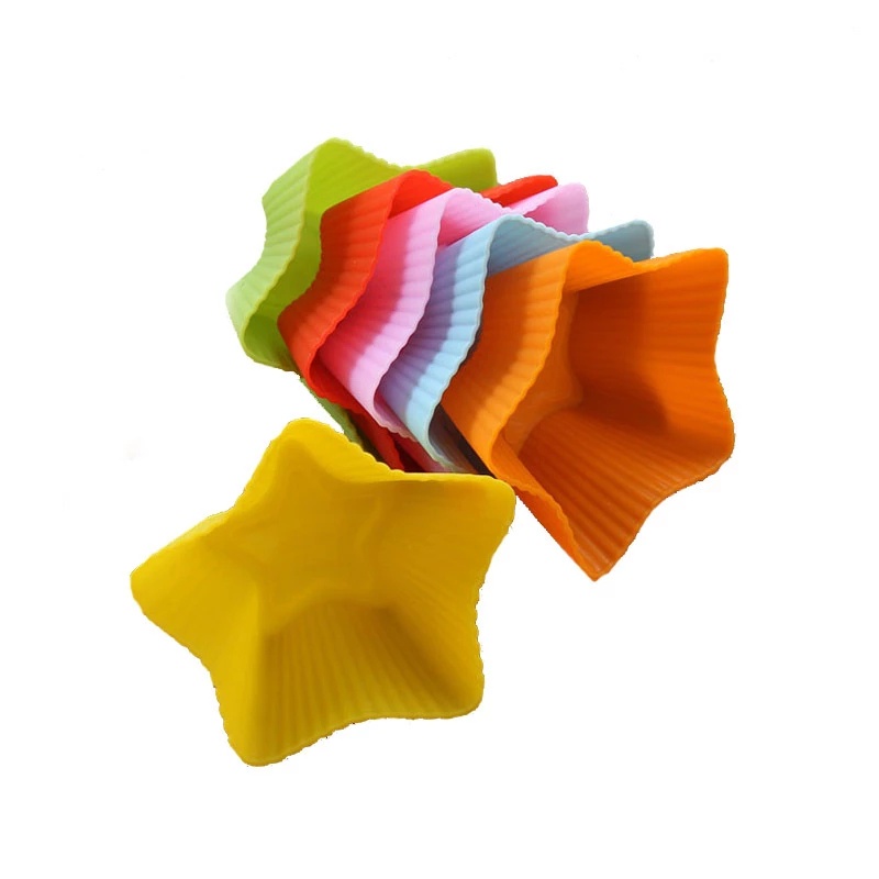 Cốc làm bánh pudding bằng silicone hình tròn/ngôi sao/tròn độc đáo