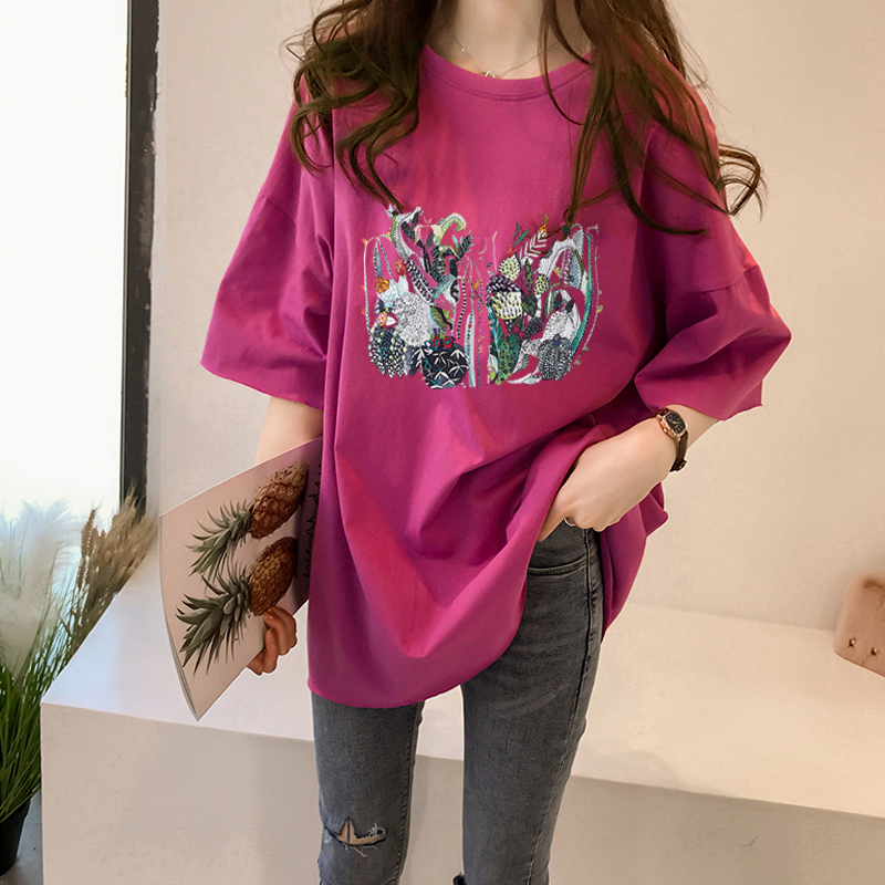 NRVP Áo Thun Ngắn Tay Dáng Rộng Thời Trang Mùa Hè 2021 Cho Nữ