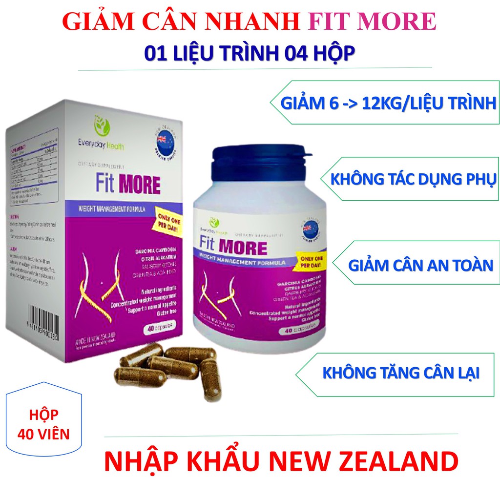 [VIÊN UỐNG GIẢM CÂN NHANH] Giảm cân nhanh FIT MORE nhập khẩu Châu Âu giảm cân an toàn giảm cân hiệu quả 01 liệu trình