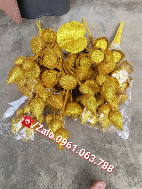 Bông Sen Nhũ, hoa sen kim tuyến  - Cành vàng Lá ngọc