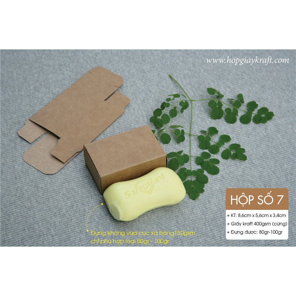 50 cái -  Hộp giấy kraft Handmade đựng quà tặng hộp xà bông xà phòng handmade - Hộp số 7