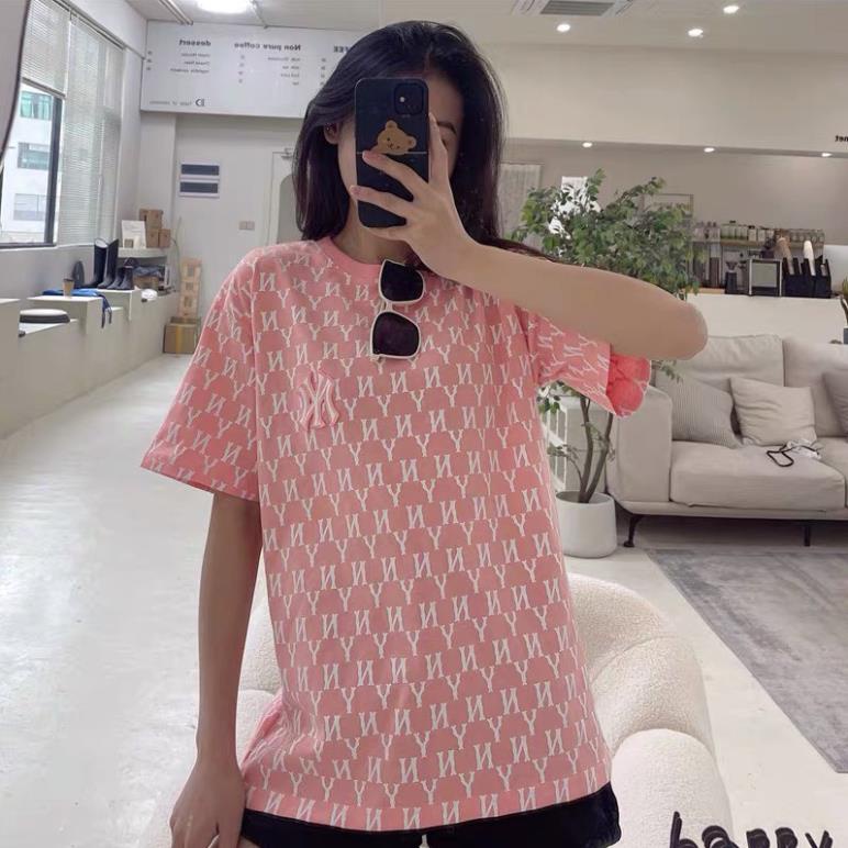 Áo thun NY MLB unisex nam nữ in hình Monogram Mega-Logo cá tính