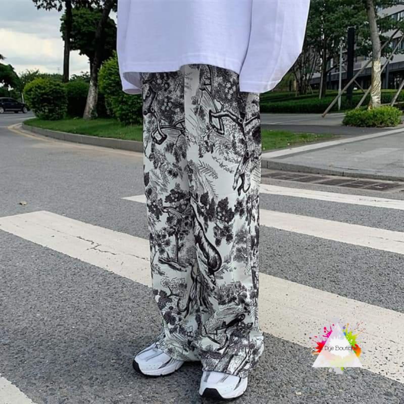 QUẦN CULOTTES HỌA TIẾT TRANH SƠN DẦU LANDSCAPE UNISEX CHẤT NGẦU - TIE DYE PANTS UNISEX - Tie Dye Boutique 💢