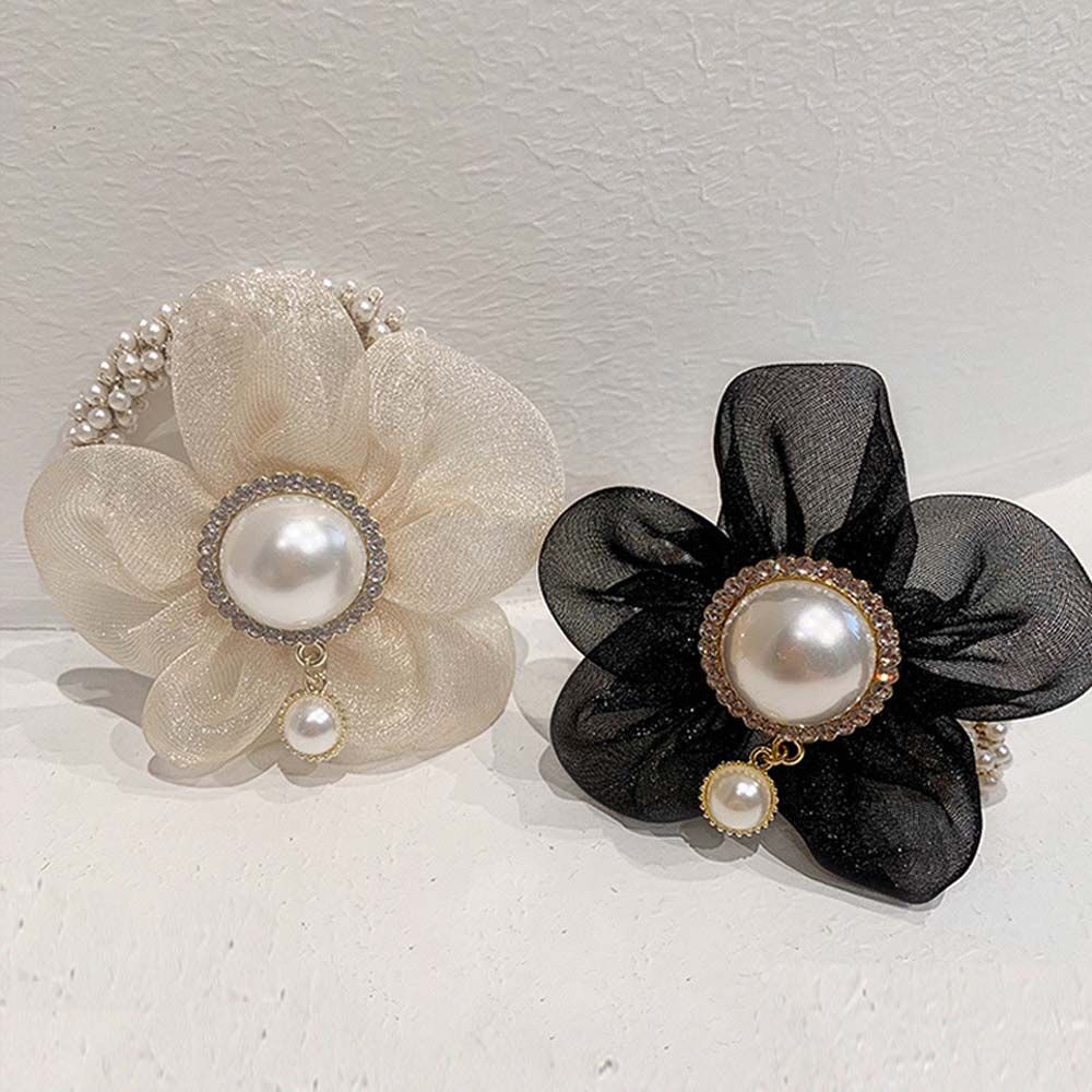 Dây Cột Tóc Lưới Đính Hoa / Ngọc Trai Nhiều Màu Ngọt Ngào Cho Nữ