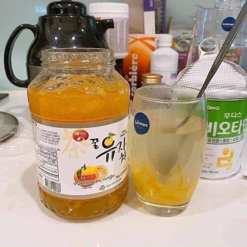 Chanh Ngâm Mật Ong Hàn Quốc Hũ 1kg Giảm Ho Hiệu Quả