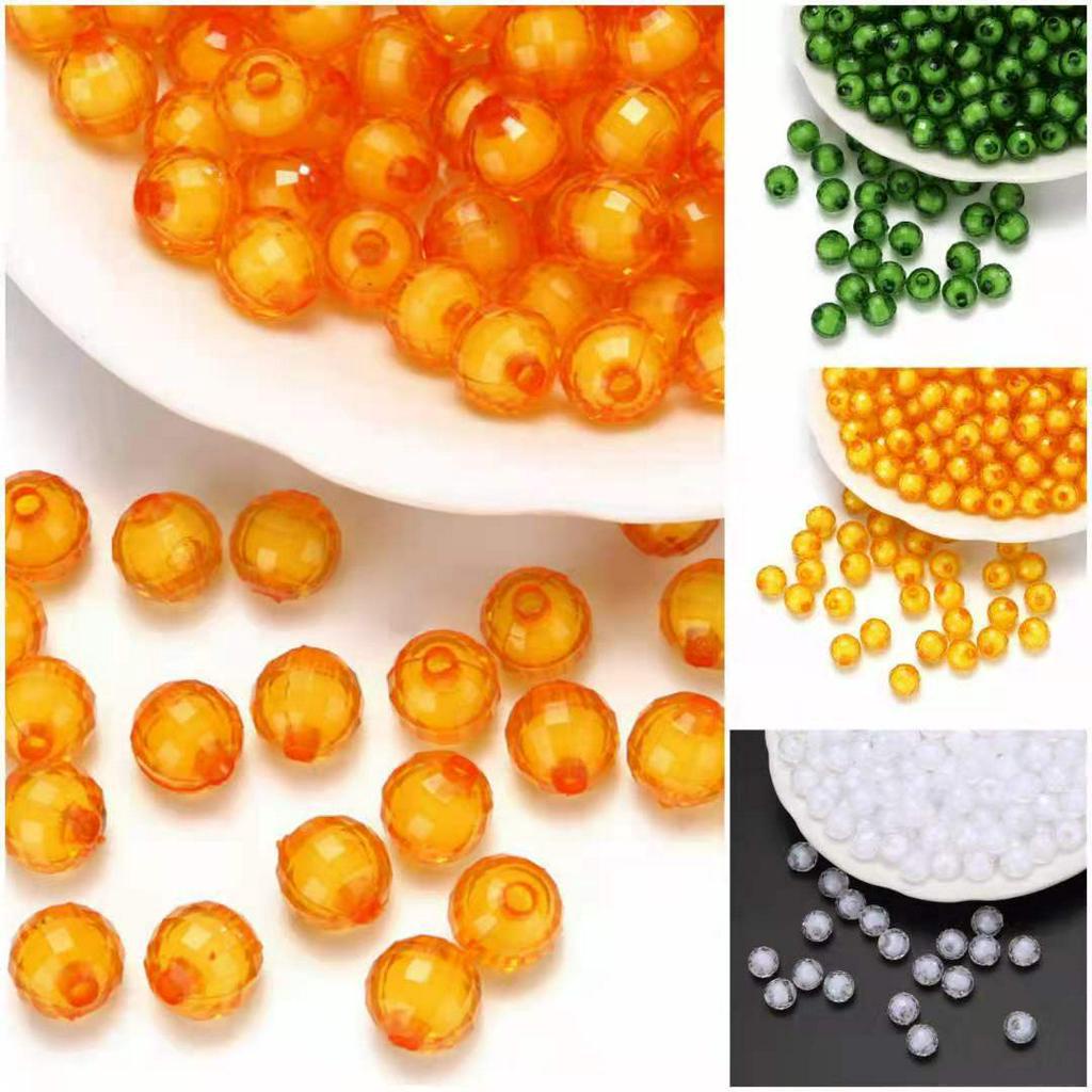 0.5kg Hạt banh nhân  nhiều màu sắc đẹp trang trí làm rèm nhựa Acrylic 8mm 10mm