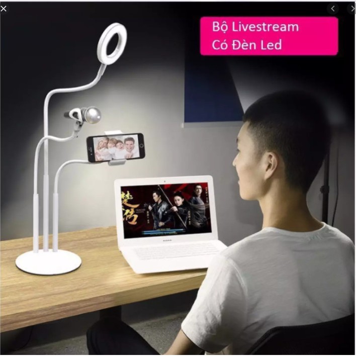 Giới thiệu Giá Đỡ Điện Thoại, Micro Thu âm Livestream, Đa Năng 3 in 1 Tích Hợp Đèn Led Trợ Sáng Quay Video