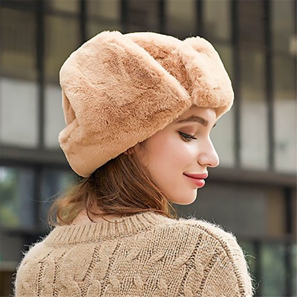 Mũ trùm Ushanka Nga có vạt che tai vải lông dày chống gió giữ ấm trong mùa đông cho nam và nữ màu sắc tùy chọn