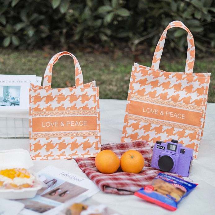 Túi đựng cơm, đựng thức ăn, túi đa năng LOVE &PEACE cao cấp vải Cotton pha Linen | BigBuy360 - bigbuy360.vn